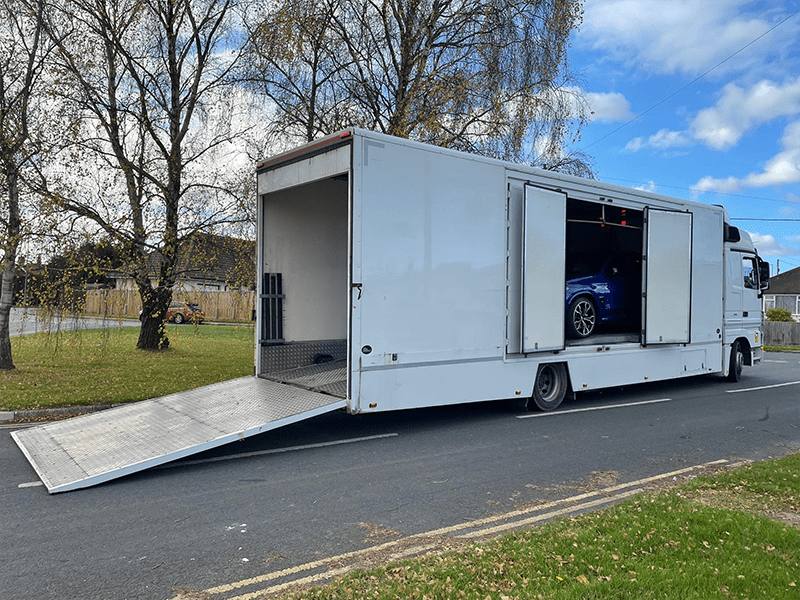 Single vehicle on a dedicated enclosed trailer